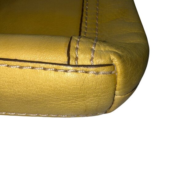 Fossil Womens Genuine Leather Yellow Crossbody Bag Adjustable Strap - Picture 10 of 16